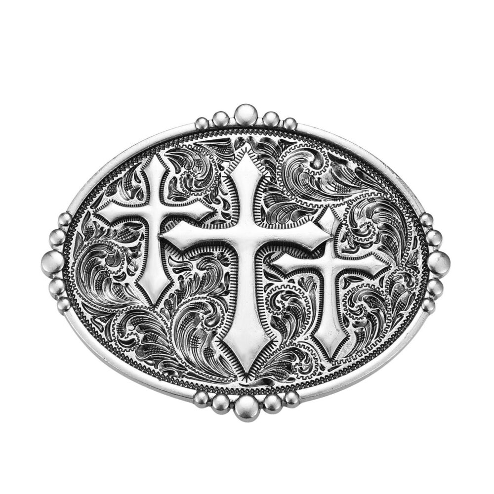 3689 Religious Cross Faith Belt Buckle , Western Rodeo Cowboy Vintage Belt